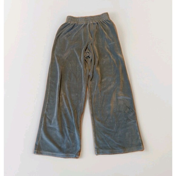 Iets Frans Urban Outfitters Sweatpants Womens Small Green Velvet Velour Baggy - Picture 1 of 8